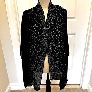 Jessica McClintock Black Studded Cape/Shawl